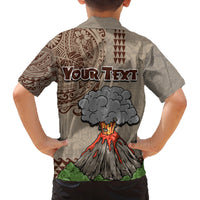 Aloha Volcano Custom Family Matching Off Shoulder Maxi Dress and Hawaiian Shirt Mix Hawaiian Kakau Tribal LT03 - Polynesian Pride