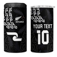 Custom New Zealand Rugby Jersey 2025 4 in 1 Can Cooler Tumbler The Champions Aotearoa LT03 One Size: 16 oz Black - Polynesian Pride
