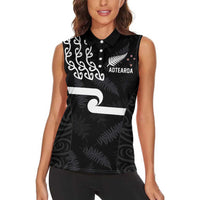 New Zealand Rugby Custom Women Sleeveless Polo Shirt The Champions Aotearoa LT03 - Polynesian Pride