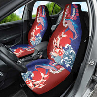 Hawaiian and Japanese Together Car Seat Cover The Whale and Koi Fish with Hinomaru and Lei LT03 - Polynesian Pride