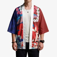 Hawaiian and Japanese Together Kimono The Whale and Koi Fish with Hinomaru and Lei LT03 - Polynesian Pride