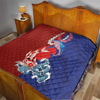 Hawaiian and Japanese Together Quilt The Whale and Koi Fish with Hinomaru and Lei LT03 - Polynesian Pride