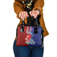 Hawaiian and Japanese Together Shoulder Handbag The Whale and Koi Fish with Hinomaru and Lei LT03 One Size Blue - Polynesian Pride