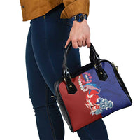 Hawaiian and Japanese Together Shoulder Handbag The Whale and Koi Fish with Hinomaru and Lei LT03 - Polynesian Pride