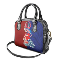 Hawaiian and Japanese Together Shoulder Handbag The Whale and Koi Fish with Hinomaru and Lei LT03 - Polynesian Pride