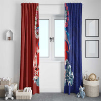 Hawaiian and Japanese Together Window Curtain The Whale and Koi Fish with Hinomaru and Lei LT03 - Polynesian Pride