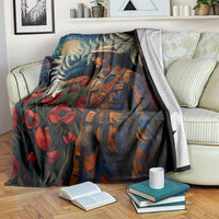 New Zealand Soldier ANZAC Day Blanket Silver Fern Starry Night Style LT03 Blue - Polynesian Pride