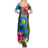 Palau Independence Day Family Matching Summer Maxi Dress and Hawaiian Shirt 1st October 30th Anniversary Polynesian Jungle Flower LT03 - Polynesian Pride