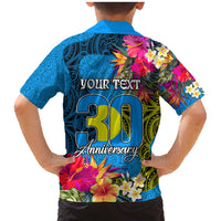 Personalised Palau Independence Day Family Matching Mermaid Dress and Hawaiian Shirt 1st October 30th Anniversary Polynesian Jungle Flower LT03 - Polynesian Pride