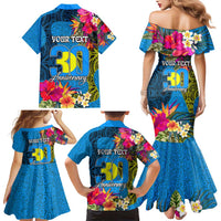 Personalised Palau Independence Day Family Matching Mermaid Dress and Hawaiian Shirt 1st October 30th Anniversary Polynesian Jungle Flower LT03 - Polynesian Pride