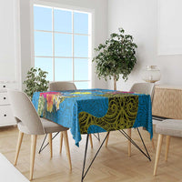 Personalised Palau Independence Day Tablecloth 1st October 30th Anniversary Polynesian Jungle Flower