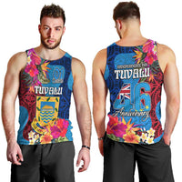 Tuvalu Independence Day Men Tank Top 1st October 46th Anniversary Polynesian Jungle Flower