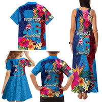 Personalised Tuvalu Independence Day Family Matching Tank Maxi Dress and Hawaiian Shirt 1st October 46th Anniversary Polynesian Jungle Flower LT03 - Polynesian Pride