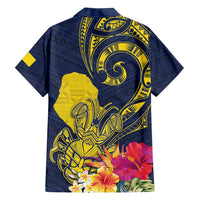 Niue Independence Day Family Matching Off Shoulder Maxi Dress and Hawaiian Shirt Hiapo Pattern Hibiscus Plumeria and Uga LT03 - Polynesian Pride