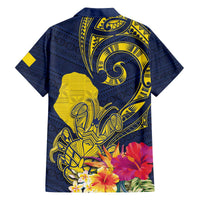 Niue Independence Day Family Matching Off Shoulder Short Dress and Hawaiian Shirt Hiapo Pattern Hibiscus Plumeria and Uga LT03 - Polynesian Pride