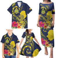 Niue Independence Day Family Matching Puletasi and Hawaiian Shirt Hiapo Pattern Hibiscus Plumeria and Uga LT03 - Polynesian Pride