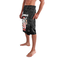 Hawaii Aloha Santa Claus Funny Polynesian Tattoo Lavalava Black Color