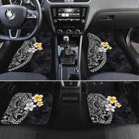 Hawaiian Hibiscus and Plumeria Polynesian Tribal Tattoo Car Mats Black Color LT03 Set 4pcs Black - Polynesian Pride