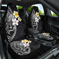 Hawaiian Hibiscus and Plumeria Polynesian Tribal Tattoo Car Seat Cover Black Color LT03 One Size Black - Polynesian Pride