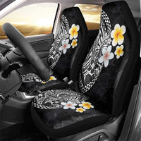 Hawaiian Hibiscus and Plumeria Polynesian Tribal Tattoo Car Seat Cover Black Color LT03 - Polynesian Pride