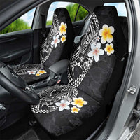 Hawaiian Hibiscus and Plumeria Polynesian Tribal Tattoo Car Seat Cover Black Color LT03 - Polynesian Pride