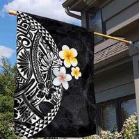 Hawaiian Hibiscus and Plumeria Polynesian Tribal Tattoo Garden Flag Black Color LT03 - Polynesian Pride