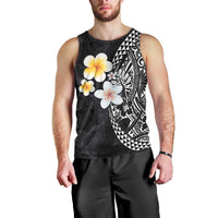Hawaiian Hibiscus and Plumeria Polynesian Tribal Tattoo Men Tank Top Black Color LT03 - Polynesian Pride