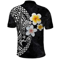 Hawaiian Hibiscus and Plumeria Polynesian Tribal Tattoo Polo Shirt Black Color LT03 - Polynesian Pride