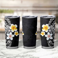 Hawaiian Hibiscus and Plumeria Polynesian Tribal Tattoo Tumbler Cup Black Color LT03 - Polynesian Pride