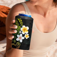 Hawaiian Hibiscus and Plumeria Polynesian Tribal Tattoo 4 in 1 Can Cooler Tumbler Reggae Color LT03 - Polynesian Pride