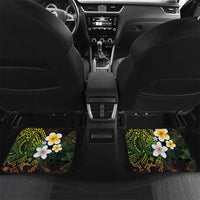 Hawaiian Hibiscus and Plumeria Polynesian Tribal Tattoo Car Mats Reggae Color LT03 Set 2pcs - Back Reggae - Polynesian Pride