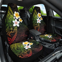 Hawaiian Hibiscus and Plumeria Polynesian Tribal Tattoo Car Seat Cover Reggae Color LT03 One Size Reggae - Polynesian Pride