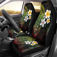 Hawaiian Hibiscus and Plumeria Polynesian Tribal Tattoo Car Seat Cover Reggae Color LT03 - Polynesian Pride