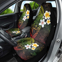 Hawaiian Hibiscus and Plumeria Polynesian Tribal Tattoo Car Seat Cover Reggae Color LT03 - Polynesian Pride