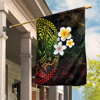 Hawaiian Hibiscus and Plumeria Polynesian Tribal Tattoo Garden Flag Reggae Color LT03 House Flag Reggae - Polynesian Pride