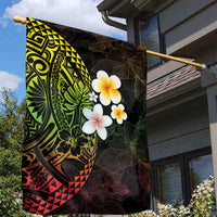 Hawaiian Hibiscus and Plumeria Polynesian Tribal Tattoo Garden Flag Reggae Color LT03 - Polynesian Pride