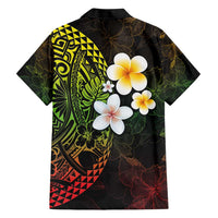 Hawaiian Hibiscus and Plumeria Polynesian Tribal Tattoo Hawaiian Shirt Reggae Color LT03 - Polynesian Pride