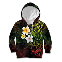 Hawaiian Hibiscus and Plumeria Polynesian Tribal Tattoo Kid Hoodie Reggae Color LT03 Hoodie Reggae - Polynesian Pride