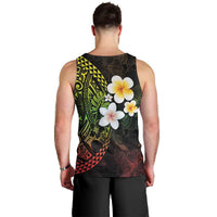 Hawaiian Hibiscus and Plumeria Polynesian Tribal Tattoo Men Tank Top Reggae Color LT03 - Polynesian Pride
