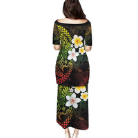 Hawaiian Hibiscus and Plumeria Polynesian Tribal Tattoo Puletasi Reggae Color LT03 - Polynesian Pride