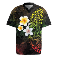 Hawaiian Hibiscus and Plumeria Polynesian Tribal Tattoo Rugby Jersey Reggae Color LT03 Reggae - Polynesian Pride