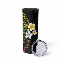 Hawaiian Hibiscus and Plumeria Polynesian Tribal Tattoo Skinny Tumbler Reggae Color LT03 - Polynesian Pride