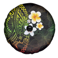 Hawaiian Hibiscus and Plumeria Polynesian Tribal Tattoo Spare Tire Cover Reggae Color LT03 - Polynesian Pride