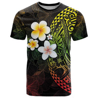 Hawaiian Hibiscus and Plumeria Polynesian Tribal Tattoo T Shirt Reggae Color LT03 Reggae - Polynesian Pride