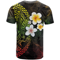 Hawaiian Hibiscus and Plumeria Polynesian Tribal Tattoo T Shirt Reggae Color LT03 - Polynesian Pride