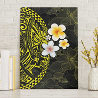 Hawaiian Hibiscus and Plumeria Polynesian Tribal Tattoo Canvas Wall Art Yellow Color LT03 Without Frame Yellow - Polynesian Pride