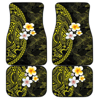 Hawaiian Hibiscus and Plumeria Polynesian Tribal Tattoo Car Mats Yellow Color LT03 - Polynesian Pride