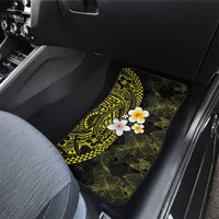 Hawaiian Hibiscus and Plumeria Polynesian Tribal Tattoo Car Mats Yellow Color LT03 - Polynesian Pride