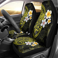 Hawaiian Hibiscus and Plumeria Polynesian Tribal Tattoo Car Seat Cover Yellow Color LT03 - Polynesian Pride