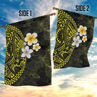 Hawaiian Hibiscus and Plumeria Polynesian Tribal Tattoo Garden Flag Yellow Color LT03 - Polynesian Pride
